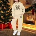 thumbnail image 2 of Byoo Toddler Girls Christmas Outfits Kangaroo Pocket Hoodie T Sweatpants Sets Holiday Xmas Warm Outfits for Kids, 2 of 4