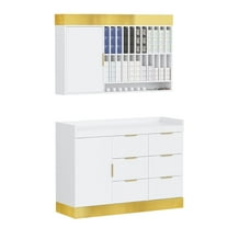 Salon Staion Barber Color Bar, Hair Color Organizer Rack, Salon Hair Color Cabinet with Drawers & Adjustable Shelves, Wall Mounted Tube Storage Station for Salon Display, White