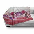 thumbnail image 3 of Modern Soft Flannel Fleece Throw Blanket, Rainbow-Swirl Lollipop Candy Children Yummy Nursery Design, Cozy Plush for Indoor and Outdoor Use, 50" x 70", Dark Coral Pale Pink, by Ambesonne, 3 of 6
