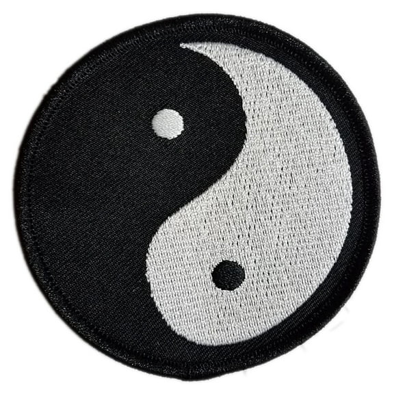Yin Yang Embroidered Sew-on Patch 3" Round
