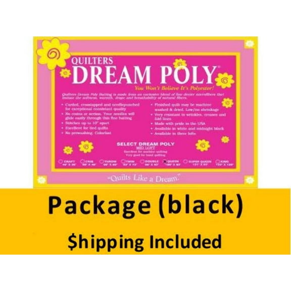 BP4TWPK Dream Black Poly Batting (Package, Twin 72 in x 93 in) shipping included*