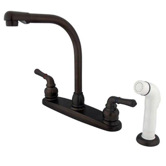 Kingston Brass KB755 8 Inch Center Kitchen Faucet With Side Sprayer - Oil Rubbed Bronze