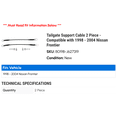thumbnail image 2 of Tailgate Support Cable 2 Piece - Compatible with 1998 - 2004 Nissan Frontier 1999 2000 2001 2002 2003, 2 of 2