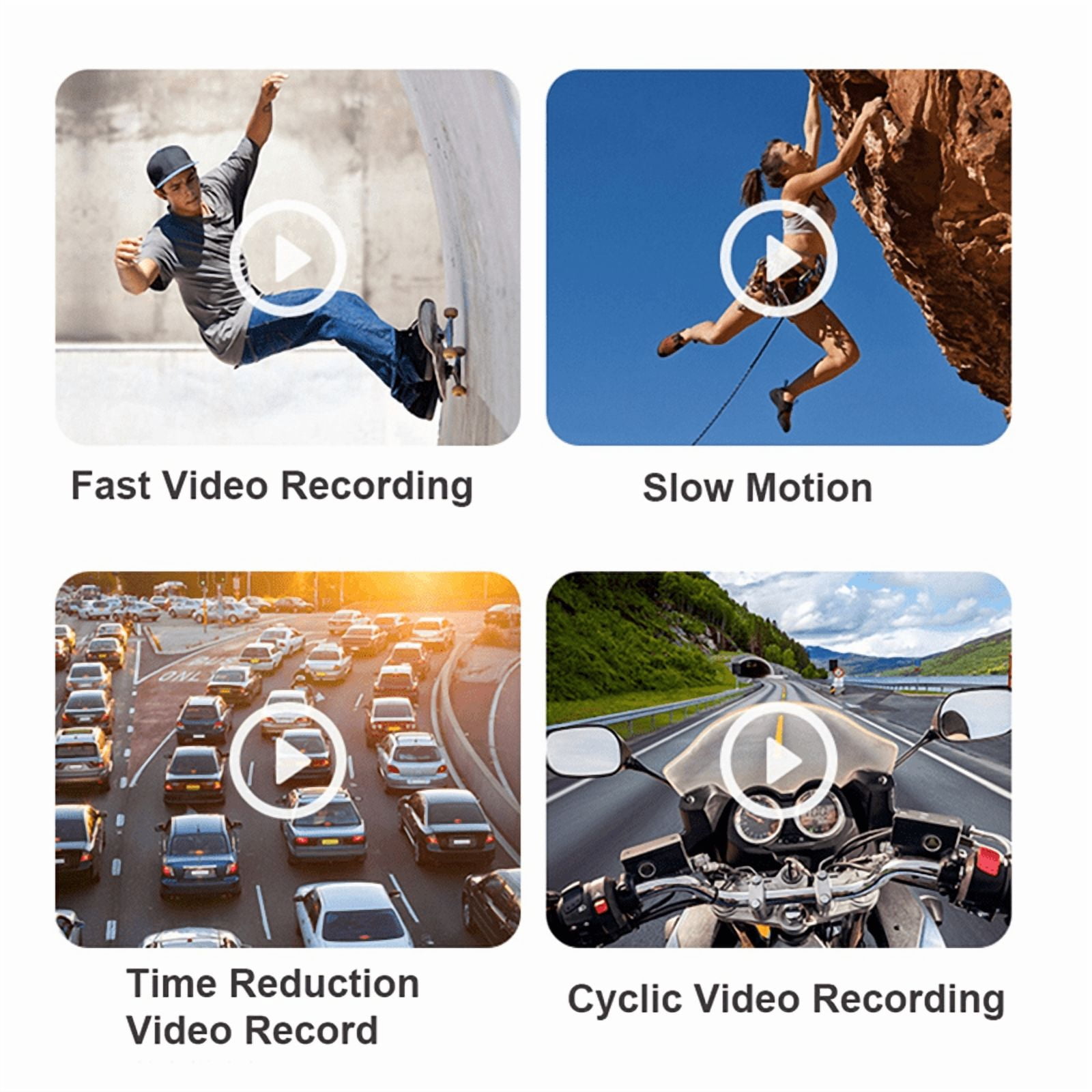 4K 30FPS Head Mounted Camera Wearable WiFi Video Camcorder 120°Wide Angle Lens Anti-Shake APP Control