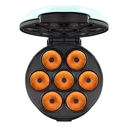 Shakven máquina para Hacer donas - donas pequeñas | La máquina rosquillas Pastel Calentamiento Doble Cara Antiadherente Hace 7 rosquillas en Minutos para el hogar