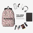 thumbnail image 6 of 17in Backpack With Pocket Adjustable Shoulder Strap Large Capacity Zipper Opening And Closing Double Pull Head Zipper For Work Travel Sports Leopard Skin Print Style Pink_4, 6 of 8
