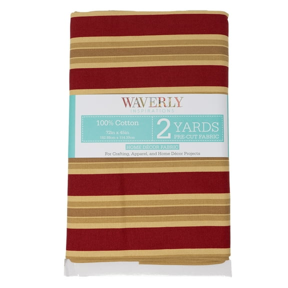 Waverly Inspirations 2 Yard Cut 100% Cotton Print Fabric Long Stripe, 44" Wide for Quilting & Sewing