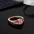thumbnail image 4 of Gem Stone King 18K Rose Gold Plated Silver Ring Pink Oval Moissanite (0.90 Cttw) (Size 7), 4 of 4