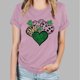 thumbnail image 5 of Camisetas de Manga Corta para las Mujeres de Moda Imprimir Cuello Redondo Camiseta, Mezcla de Poliéster Ligero para Primavera Verano Otoño, 5 of 8