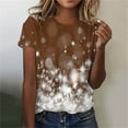 thumbnail image 2 of ICHUANYI Womens Casual Sparkling Crystal Print Crew Neck Short Sleeve Top Fashion Clothing, 2 of 4