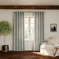thumbnail image 6 of Archaeo  Cotton Blend Button Semi-Sheer  Tab Top Single Curtain Panel, 1 Panel, Gray, 40”W x 63"L, 6 of 8