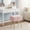 Jelly Pink, variant on LEDREM Vanity Stool with Storage and Removable Dividers, Makeup Stool and Footrest with Adjustable Feet for Bedroom and Living Room, Cream White