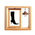 thumbnail image 1 of Patron simple Black botas altas silueta Marco giratorio de madera 4x6, 1 of 3