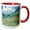 Red/White, variant on 3drose, Wheatfield with Mountains in the Background by Vincent Van Gogh, 11oz Two-tone Yellow Mug
