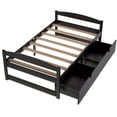 thumbnail image 5 of Wooden Platform Bed Frame with 2 Drawers, Twin Size Captain's Bed with Wood Slat Support Multifunctional Platform Bed with Headboard and Footboard No Box Spring Needed for Bedroom Living Room,Espresso, 5 of 7