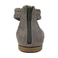 thumbnail image 2 of JOURNEE COLLECTION Womens Grey Gray Crisscross Straps Gladiator Design Ankle Strap Woven Lucinda Round Toe Zip-Up Sandals Shoes 9.5, 2 of 4