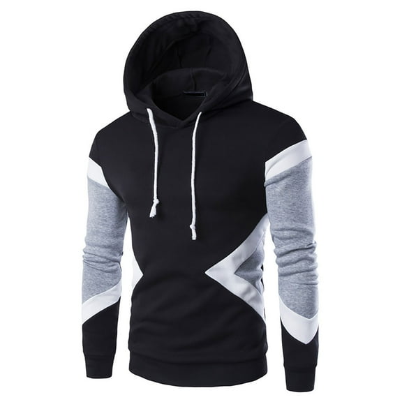 Sweatshirts for Men Loose Fit Long Sleeve Color Block Pullover Hooded Outdoor Fashion Sport Gym Workout Hoodies