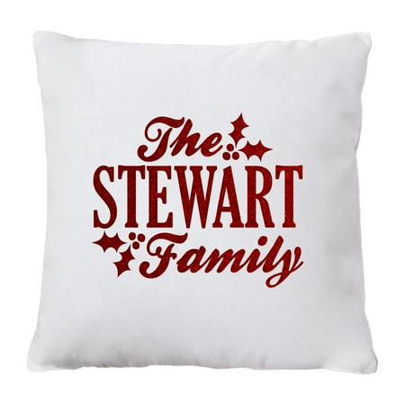 - Personalized Holiday Magic Metallic Throw Pillow - Family Holly-Available in 2 Patterns