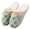 thumbnail image 2 of Bmawag House Slippers for Woman Round Toe Flat Heels House Slippers Women's Plush Warm Indoor Fashionable Thick Heel Slippers Home Furnishing Green 36, 2 of 3