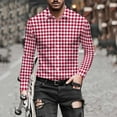 thumbnail image 7 of Plaid Shirt for Men Long Sleeve Button Down Shirt Men Casual Fall Winter Tropical Beach Shirts Men Hawaii Party Blouse, 7 of 7