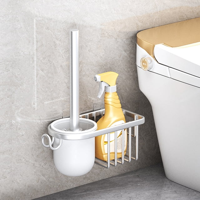 mfyjkho Cepillo De Baño De Lujo De Aleación De Aluminio Con Mango Largo Y Cerdas Lavables Para La Limpieza Del Baño, 13,18 X 8,46 X 3,62 Pulgadas, 1 Pieza