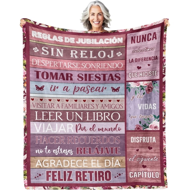 LHSHID Retirement Gifts for Women in Spanish Regalos De Jubilación para Mujeres Retired Gifts Blankets Mantas De Regalos para Jubilados Regalos De Despedida para Colegas Femeninas 30"x40"