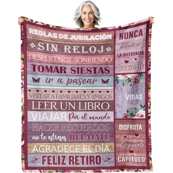 Retirement Gifts for Women in Spanish, Regalos De Jubilación para Mujeres, Retired Gifts Blankets 50"x60", Mantas De Regalos para Jubilados, Regalos De Despedida para Colegas Femeninas 50"x60"