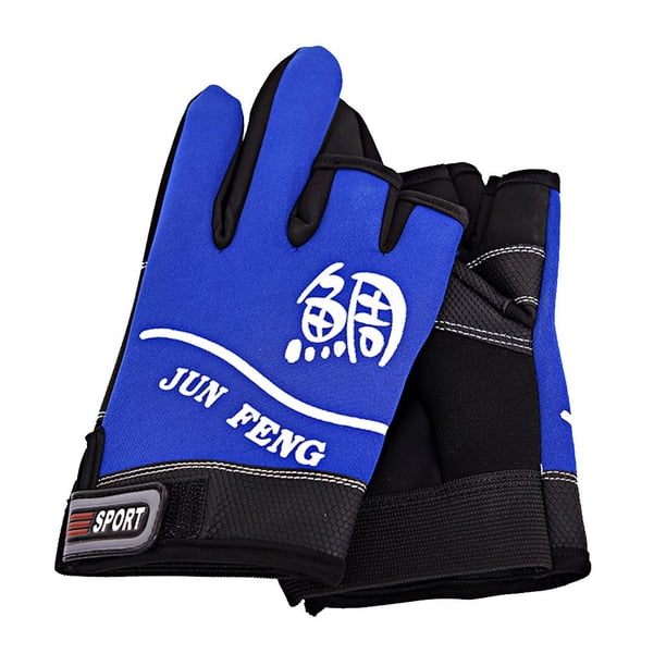 Guantes de pesca y ciclismo resistentes al desgaste con corte de 3 dedos, antideslizantes y ajustables.