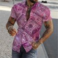 thumbnail image 3 of Camisas con estampado 3D de dólares para hombre, camisas casuales de verano de manga corta ajustadas con botones, blusas y tops para hombre, 3 of 5