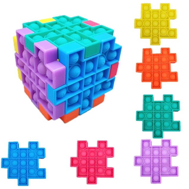 Juguete Sensorial De Burbujas De Empuje Para Autismo, Necesidades Especiales, Juguete Para Apretar De Silicona Para Aliviar El Estrés, Para El Hogar, La Escuela Y La Oficina Yuarrent FN005815-00