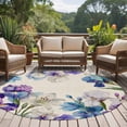 thumbnail image 4 of Round Rugs 7Ft, Blue Purple Flowers Round Area Rug Washable Indoor Throw Carpet, Spring Seasonal Botanical Florals Large Non Slip Circle Rug for Dining Room Playroom Home Decor Aesthetic, 4 of 8