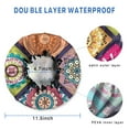 thumbnail image 3 of Shower Caps,Multicolor Ethnic Mandala Pattern Waterproof Shower Cap for Women 4 Pieces,Double Reusable Hair Cover for Shower PEVA Elastic Stretch Hem, 3 of 7