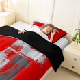 thumbnail image 3 of Homewish Red Abstract Ombre Twin Comforter Sets,Grunge Aesthetic Bedding Set,Black Reversible,2-Piece,1 Comforter and 1 Pillowcase, 3 of 7