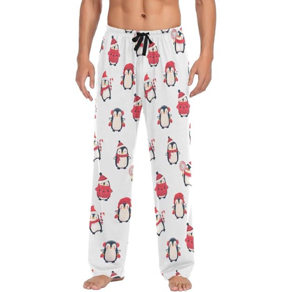 GZHJMY Penguin Pajama Pants for Men, Lounge Pants Lightweight Men Pajama Bottoms with Drawstring Pockets, Christmas New Year Birthday Gifts, Medium