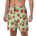 thumbnail image 2 of Haiem Strawberry Floral Mens Swim Trunks with Compression Liner 2 in 1 Swimming Shorts Stretch Swimwear Quick Dry,Board Shorts-XX-Large, 2 of 9