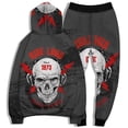 thumbnail image 2 of Unisex 3D Digital Skull Printed Hoodie & Pants Set Cool Novelty Skeleton Graphic Sweatshirt Jogger Pants for Men Women, Fashion Pullover Halloween Hoodies & Sweatpants, 2 of 5