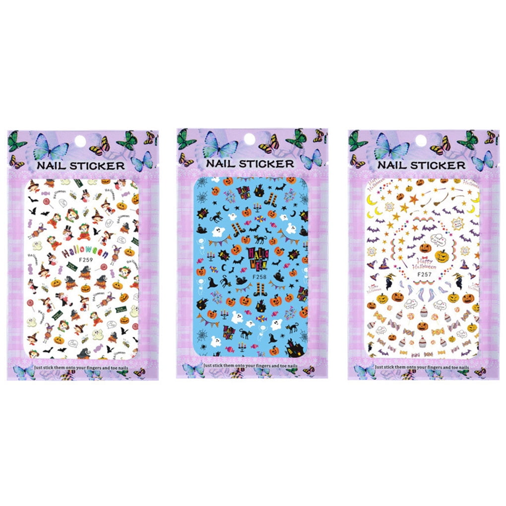 Outdoorline 3 Set Nails Art Sticker Halloween Pumpkin Ghost Owl Nail Wrap Sticker Tips Diy Manicura Stickers Tool Walmart Canada