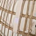 thumbnail image 4 of Harper & Bright Designs Swivel Outdoor Egg Chair with Stand, Patio Rocking Rattan Egg Chair with Cushions for Balcony Poolside and Garden, Natural+Beige, 4 of 12