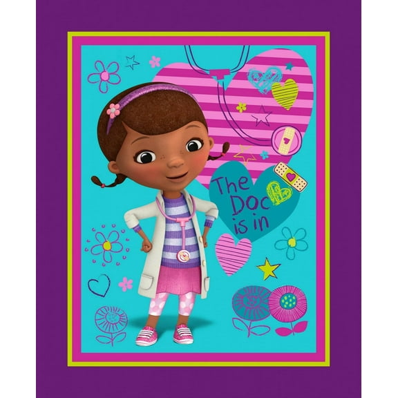Disney Doc McStuffins 58179 The Doc Is In Springs Creative 100% Cotton Fabric Panel 36" x 44"