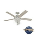 thumbnail image 2 of Hunter - Lochemeade Indoor Ceiling Fan With Light, Remote, 52-inch, Brushed Nickel, Modern-style, 3-speed WhisperWind Motor, 52651, for Living Rooms, Bedrooms, 2 of 17