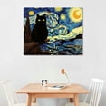 thumbnail image 2 of ONETECH CBFOPWHC Funny Black Cat Wall Art for Room Aesthetic, Famous Oil Paintings Abstract Wall Decor Canvas Prints, Modern Funky Gallery Decor for Living Room Bedroom Wall Frame 16\x12\, 2 of 4