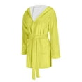 thumbnail image 4 of Plus Size Robe for Women Fleece Loungewear Oversized Hooded Women's Robes Bath Womens Bathrobe Yellow, 4 of 9