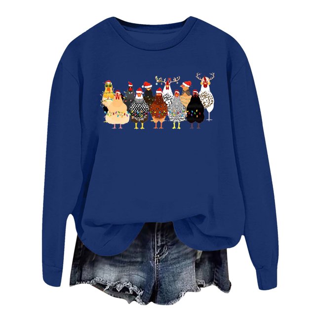 WEAIXIMIUNG Sweatshirts à Col Rond Graphiques pour Femmes Pull à Capuche Imprimé Lettre Col Rond pour Automne & Hiver