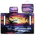 thumbnail image 3 of SEANATIVE Golf Cart Seat Covers, Portable Foldable Golf Cart Seat Towel Blanket, Soft Comfortable Universal Club Car Accessories Fit for EZGO Yamaha, Beach Palm Tree Seagull Sunset Pattern, 3 of 7