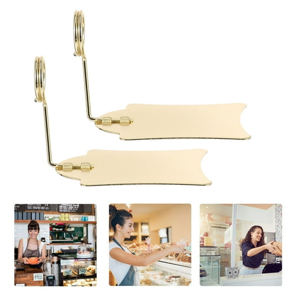 Supvox 3Pcs Golden Metal Label Display Holder for Supermarket Food Sign and Price Tags