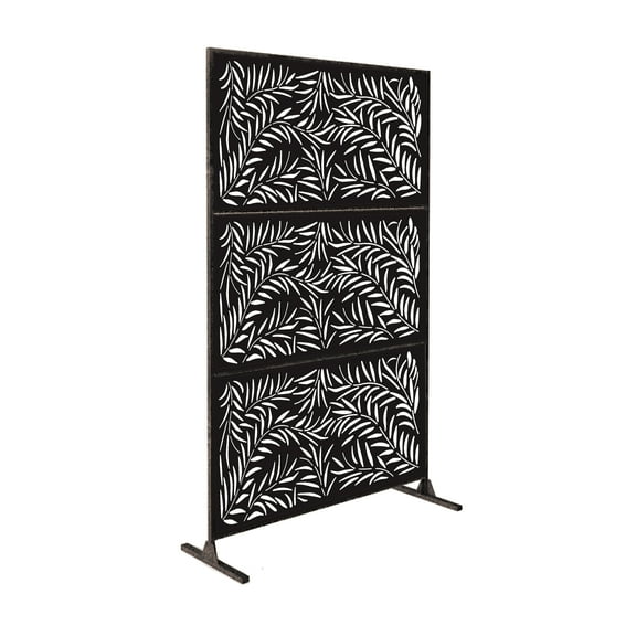 Metal Privacy Screen, Laser Cut Decorative Steel Privacy Panel Metal Fencing, Hanging Room Divider Partitions Panel Screen,48x75in 015