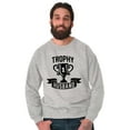 thumbnail image 4 of Cool Trophy Husband Number 1 Hubby Men's Crewneck Sweatshirt Brisco Brands S, 4 of 6