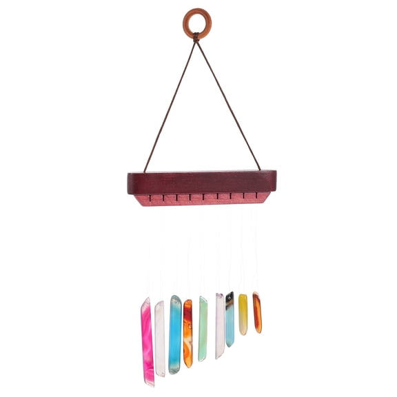 FRCOLOR Operated Agate Bar Wind Chime Pathway Decoration 35X15CM Colorful