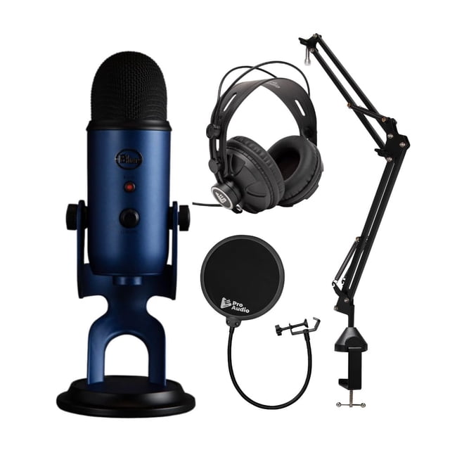 Micrófono USB Blue Microphones Yeti con auriculares y brazo