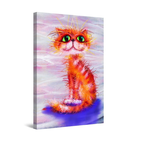 Startonight Canvas Wall Art Abstract - Orange Thomas Cat for Children Room Painting - Large Artwork Print for Living Room 32" x 48"